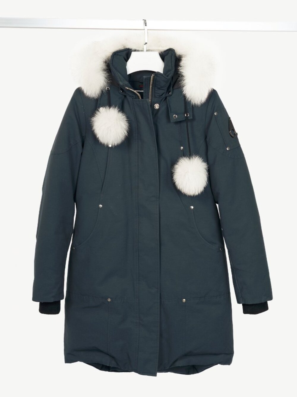 Moose Knuckles Stirling Navy Fox-Fur-Trim Hooded Parka